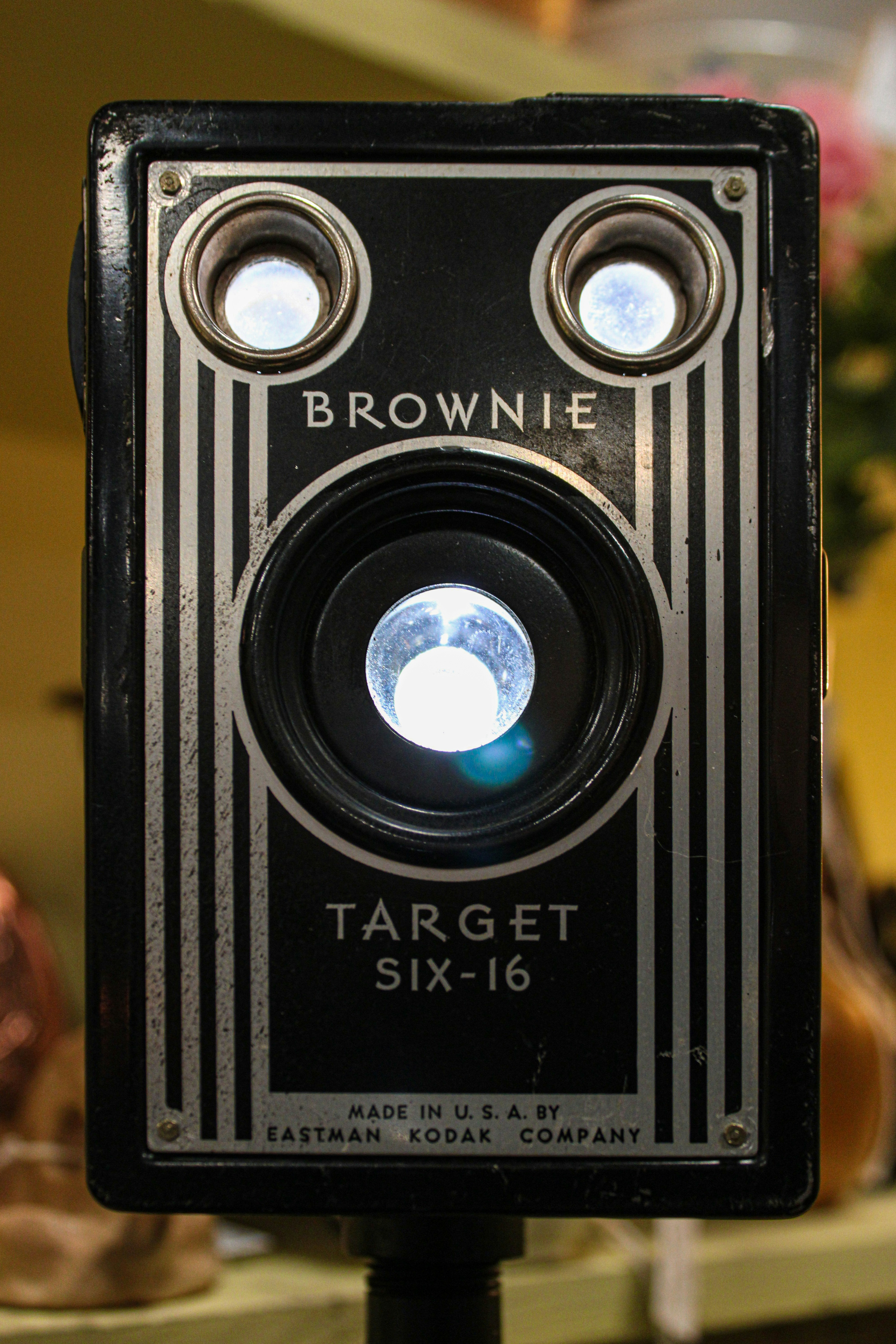 a close up of a camera on a tripod