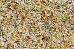 a close up of a pile of glass