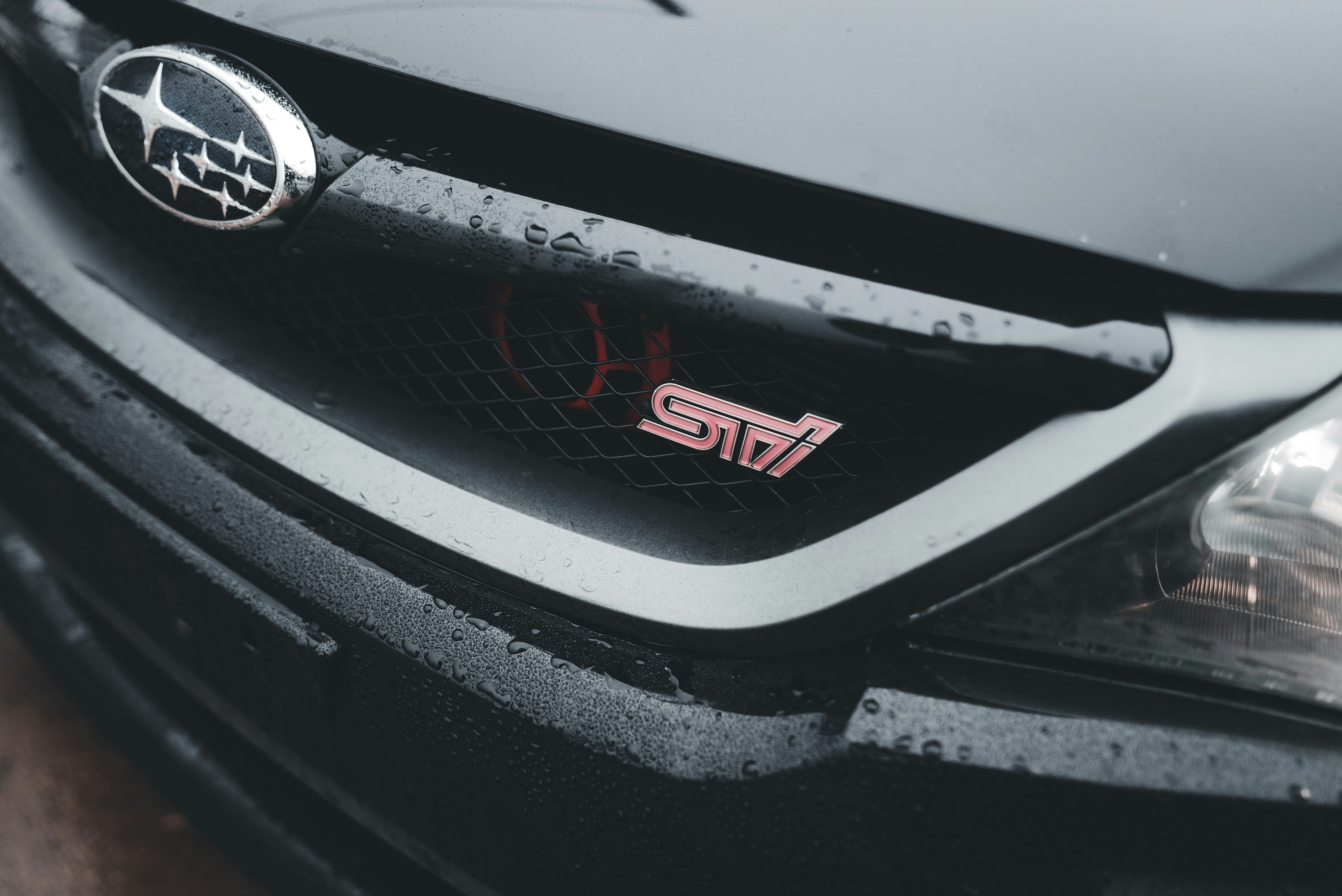 a close up of the front of a car