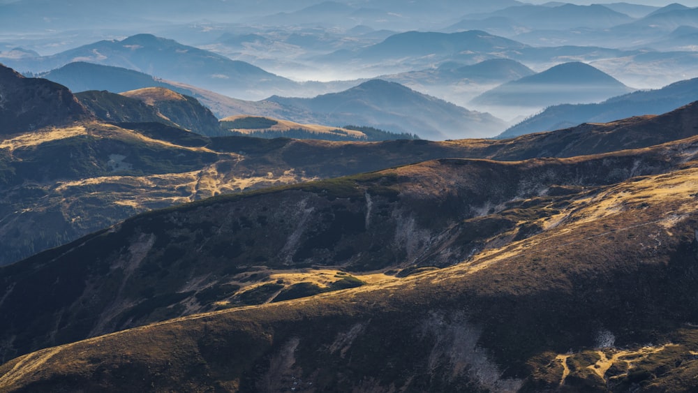 a view of a mountain range in the distance