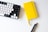 A bright, organized office space showcasing various office supplies like notebooks, pens, and a modern desk setup.