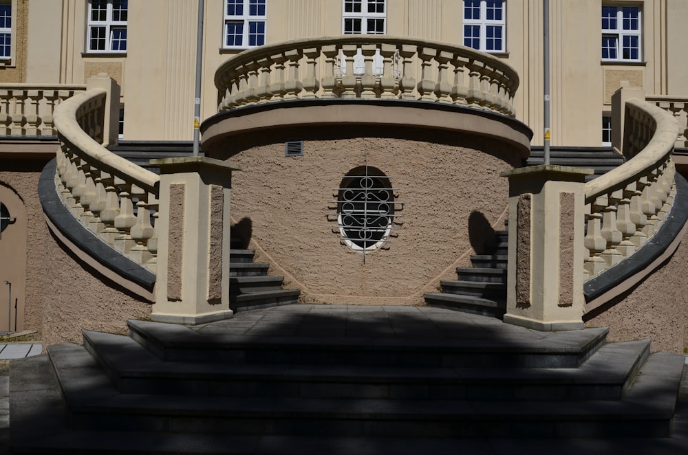 a large building with a staircase leading up to it
