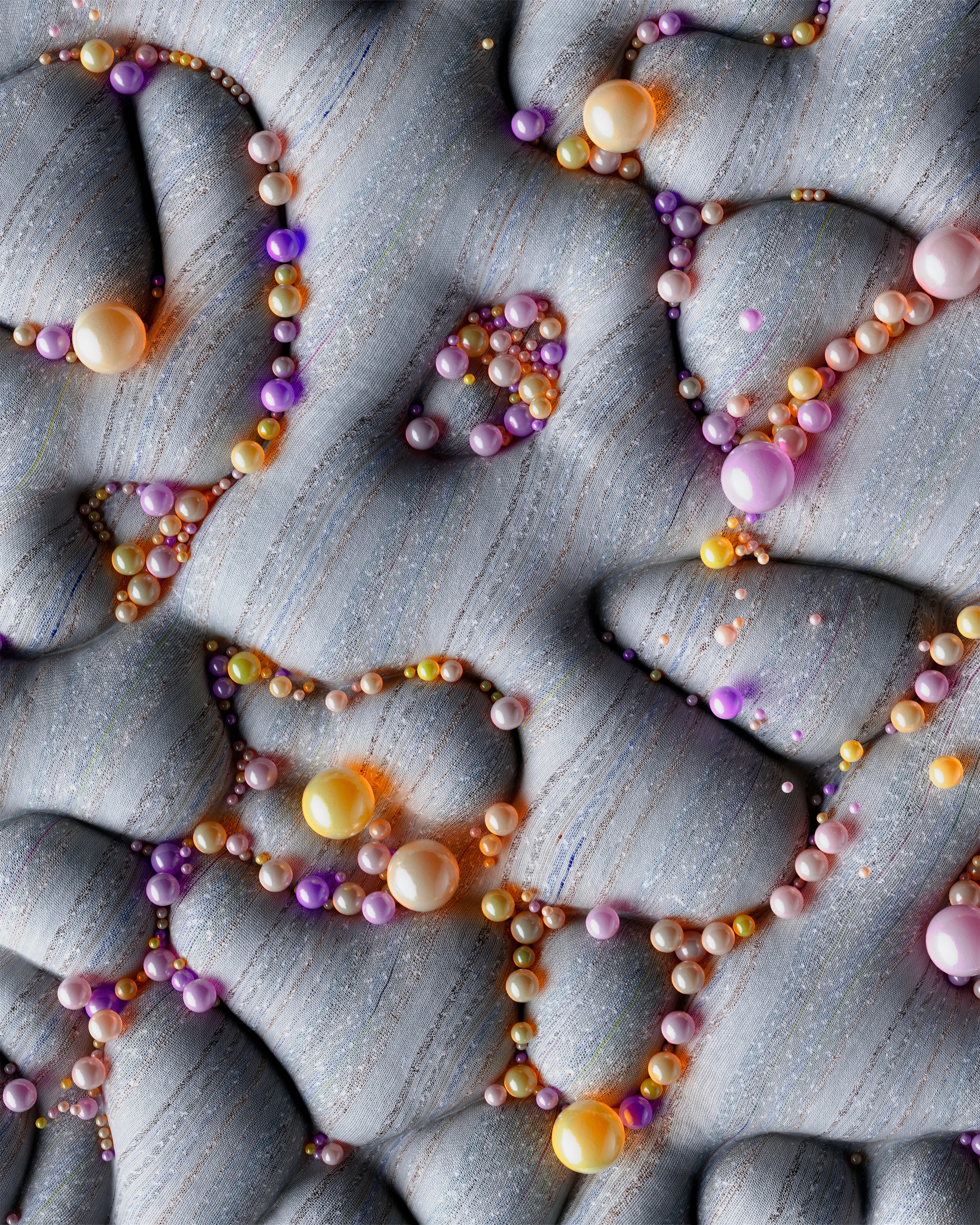 a close up of beads and beads on a surface