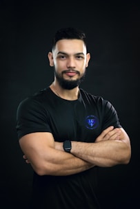 A confident man reviewing a customized wellness plan on a tablet.