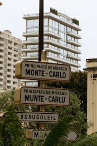 a pole with a bunch of street signs on it