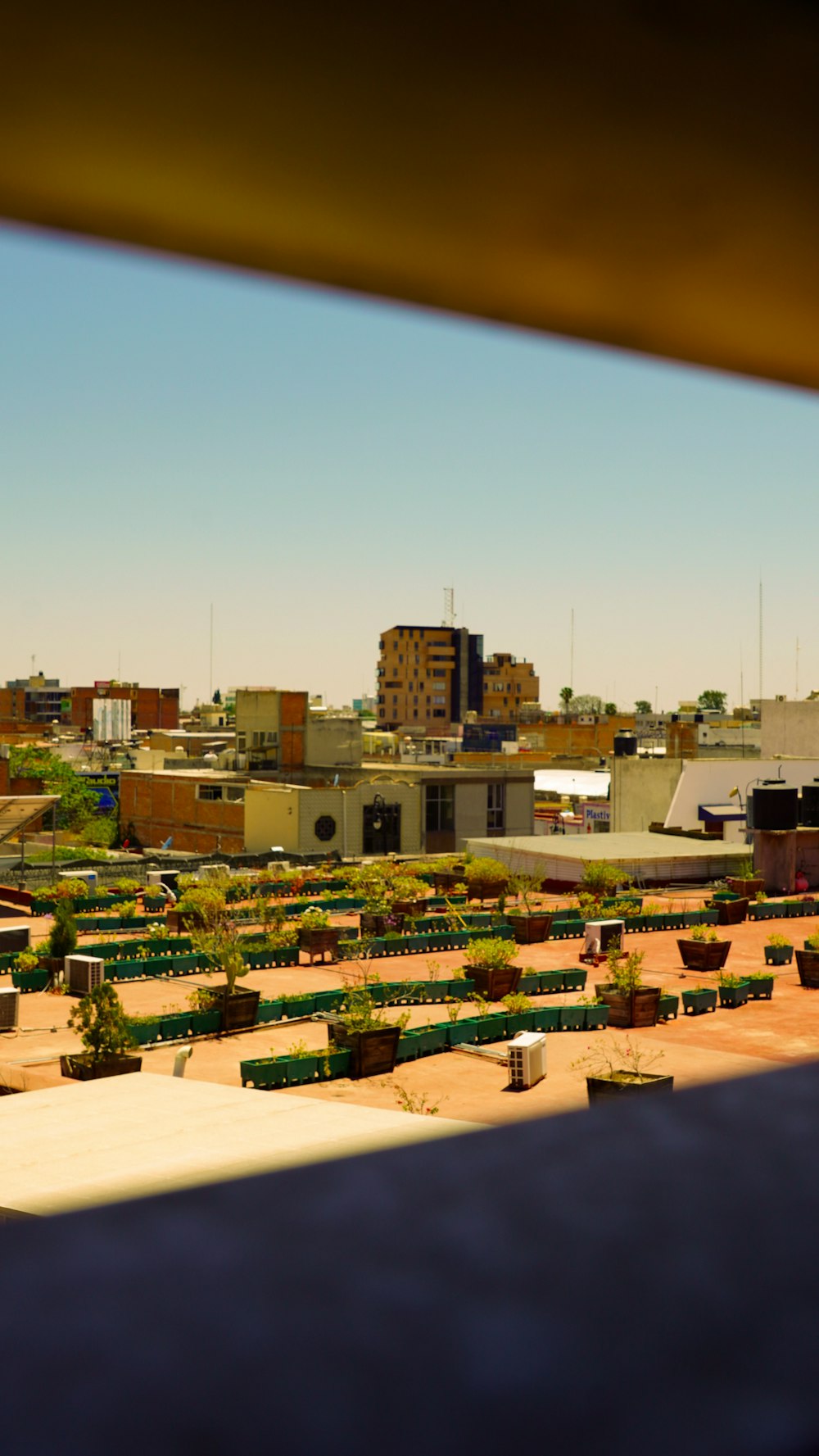 a view of a city from a window