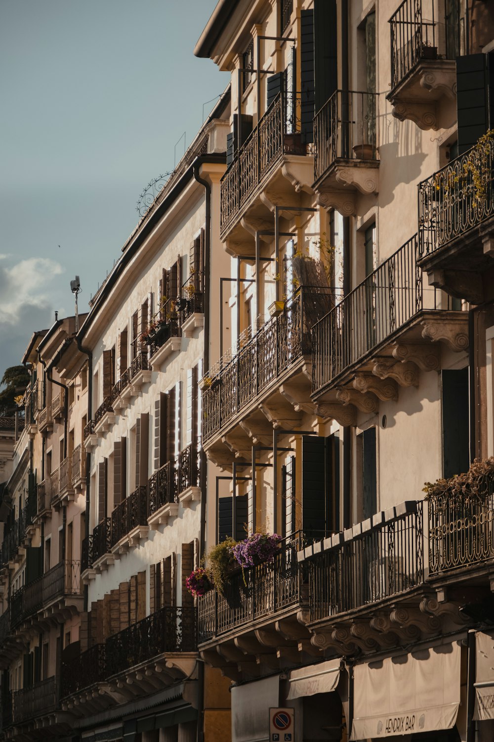 a building with balconies and balconies on the balconies