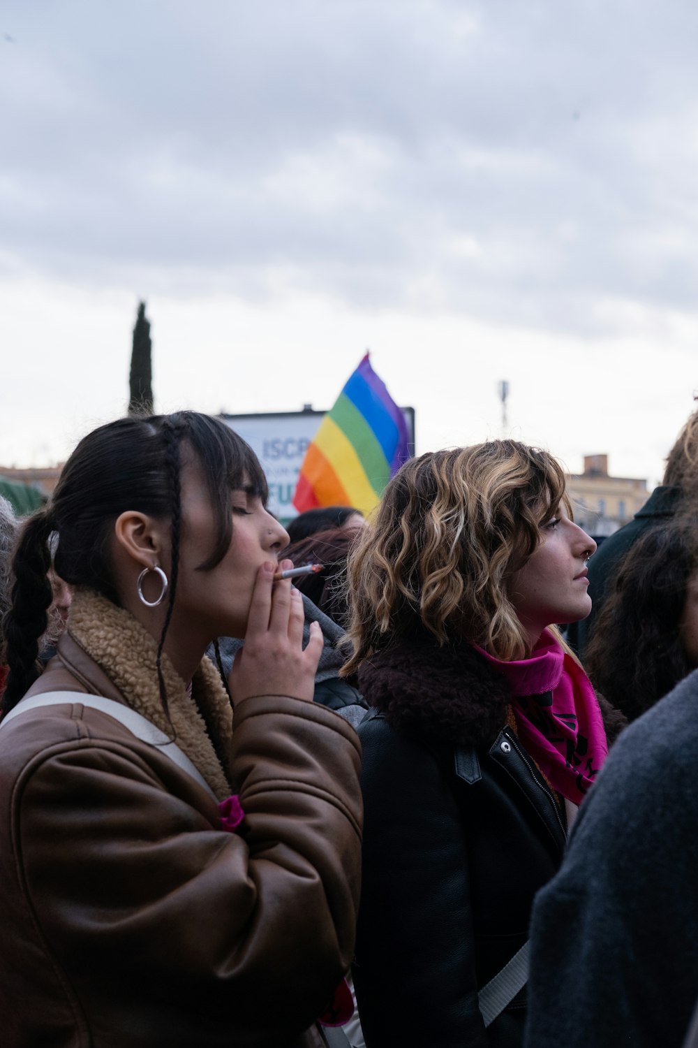 a group of people standing next to each other