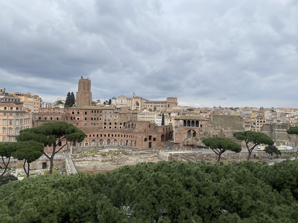 a view of a city from a hill