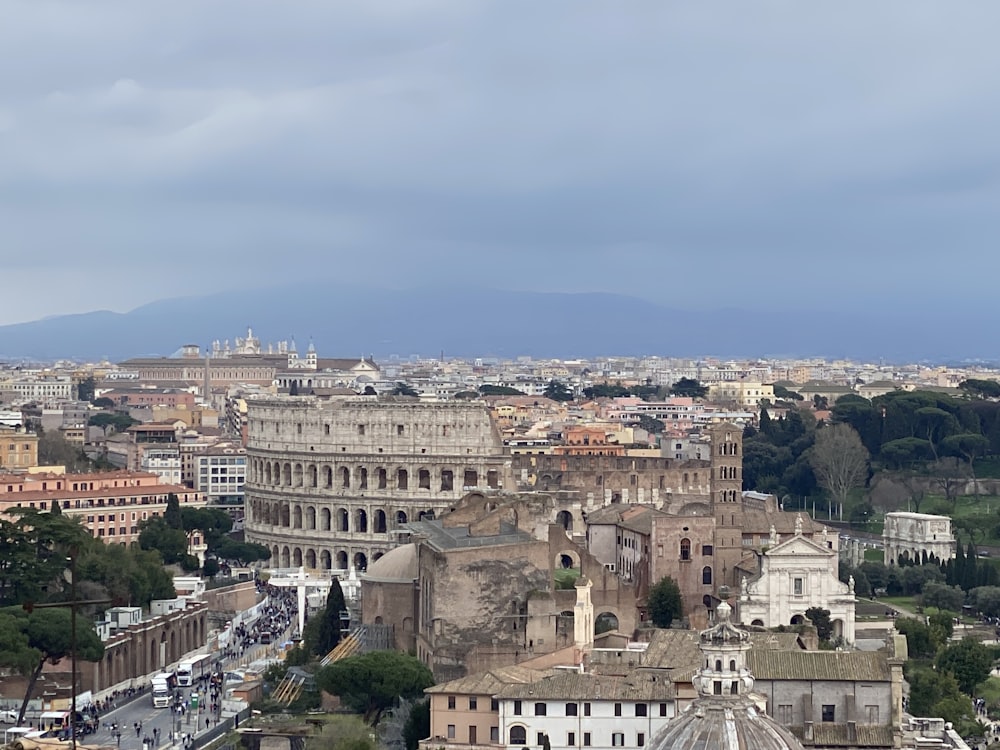 a view of the city of rome from the top of a hill