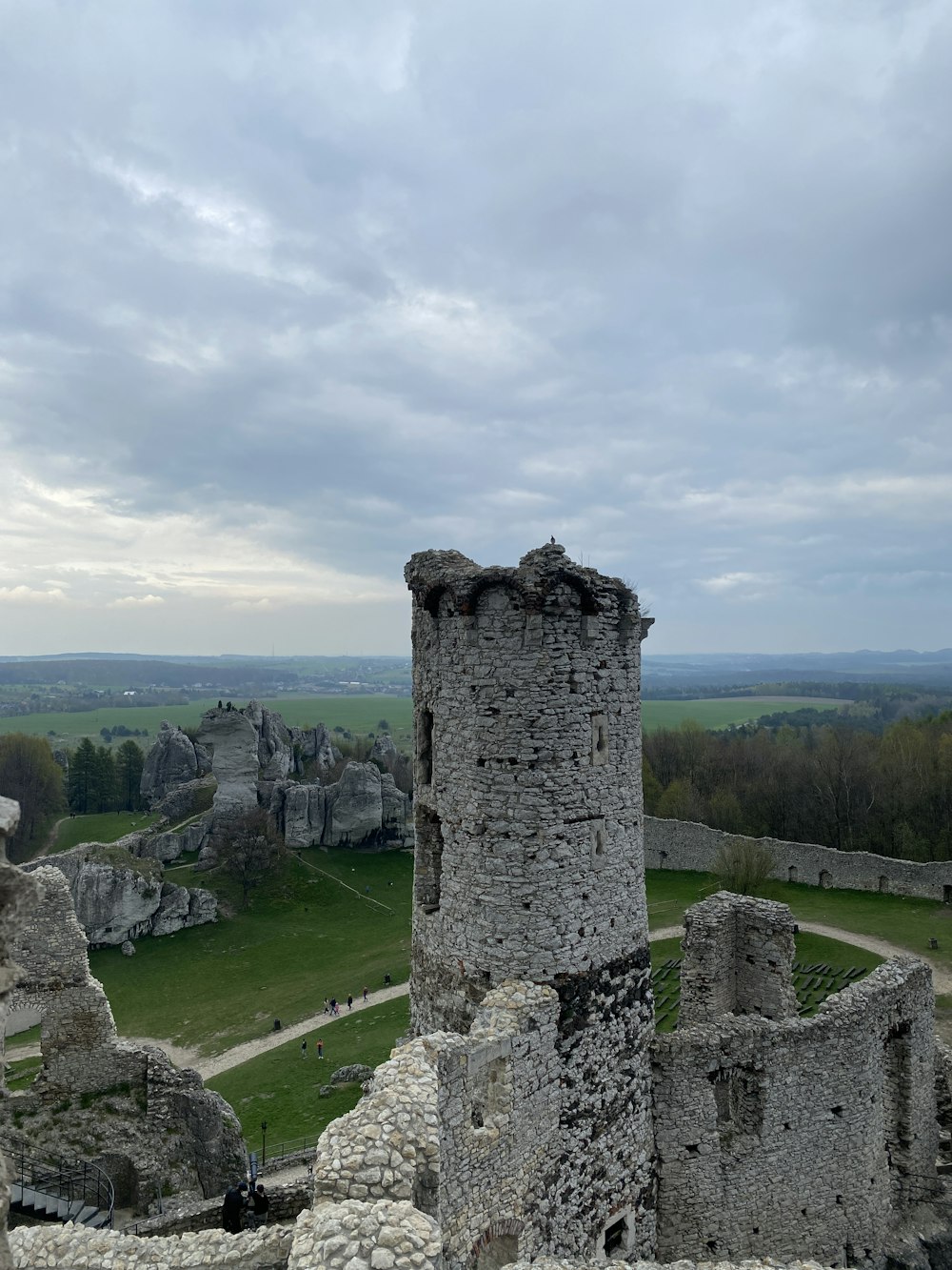 a view of a castle from the top of a hill