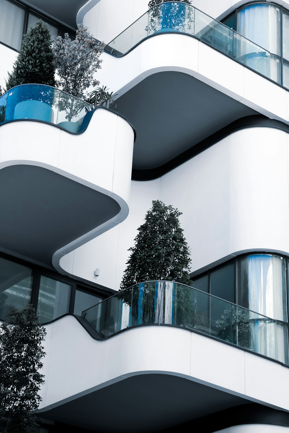 a tall building with balconies and balconies on the balconies