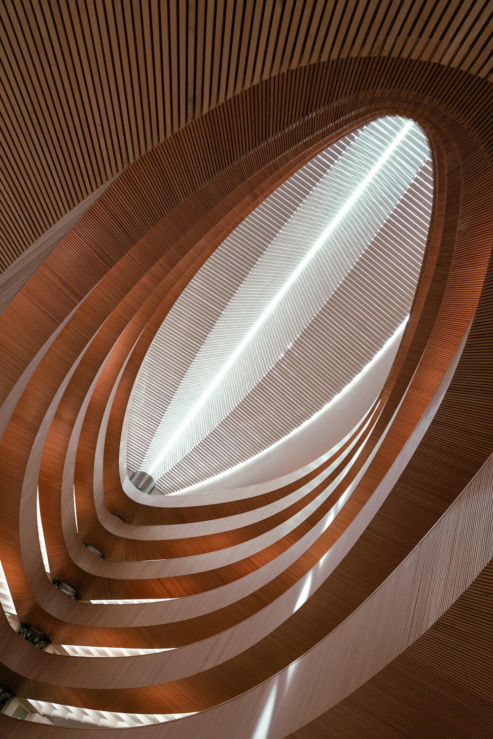 a building that has a spiral staircase inside of it