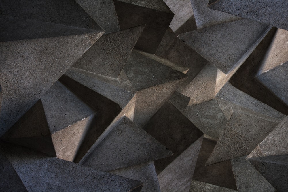 a large group of concrete blocks that look like hexagonal shapes