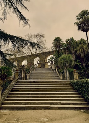 a set of stairs leading up to the top of a hill