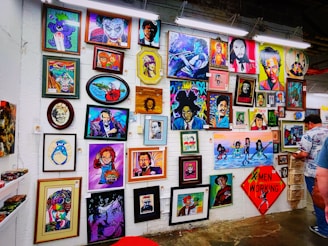 A vibrant display of various art pieces showcasing creativity.
