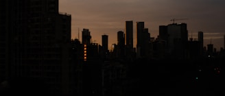City skyline at dusk highlighting economic development.