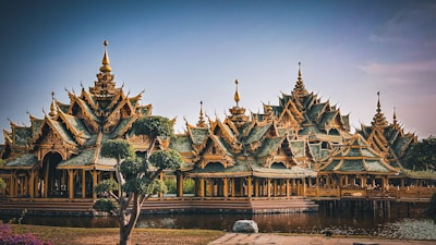 The intricate architecture of Taman Ujung Sukasada surrounded by water.