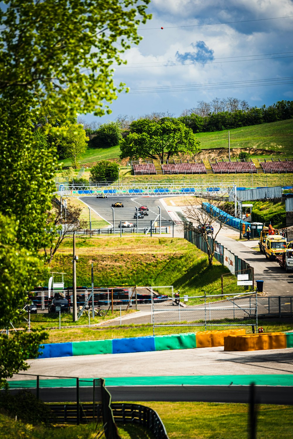 a view of a race track from a distance