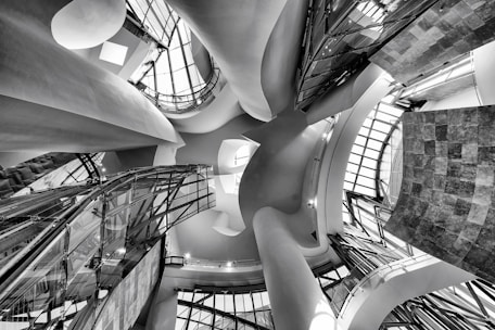 An elegant design showcasing dynamic 3D shapes in a modern workspace.