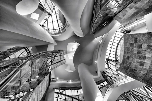 A creative 3D visualization showcasing a modern architectural design with dynamic lighting.