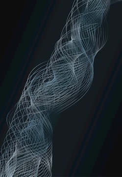 An intricate abstract design with fine lines.