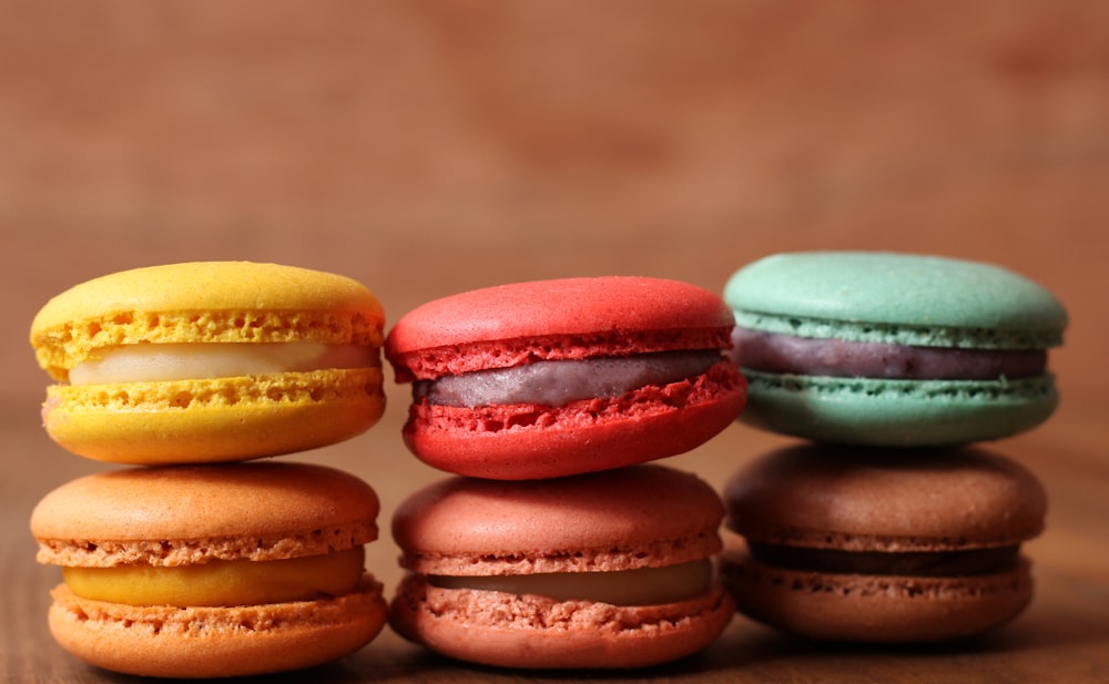 a group of macaroons sitting on top of each other