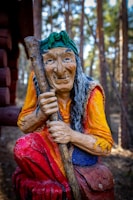 A beautifully hand-painted wooden figure showcasing vibrant colors.