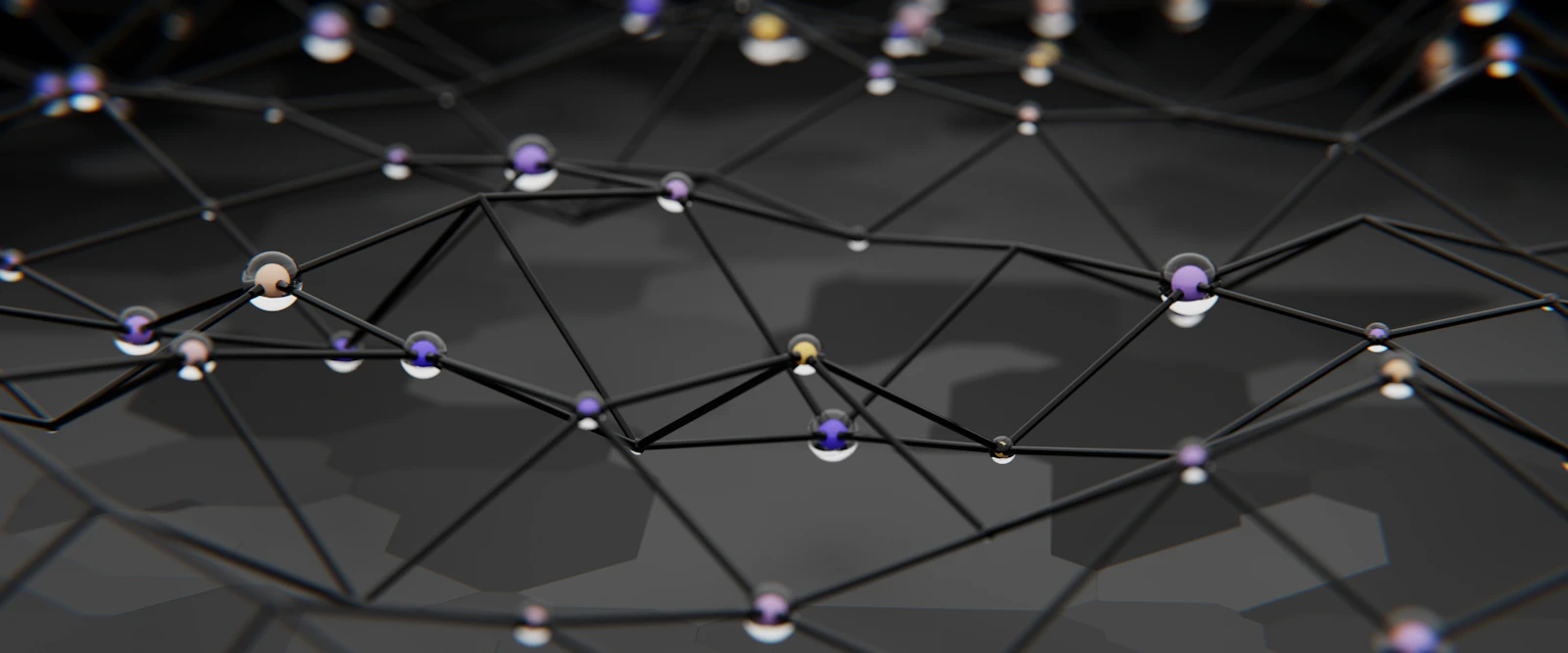 A black-and-white photograph of a network of connected dots, representing how structured data links entities together for a search engine