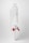 A clear glass laboratory separatory funnel with a cylindrical main body and a stopcock featuring red and white knobs. The apparatus is used for separating liquid mixtures.