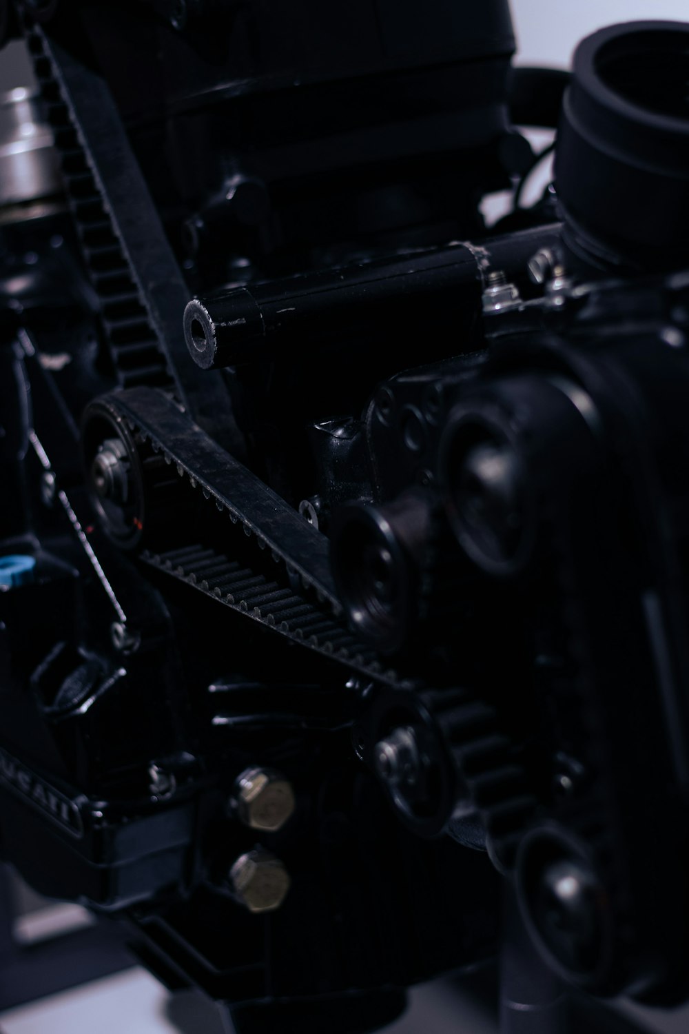 a close up view of a motorcycle engine