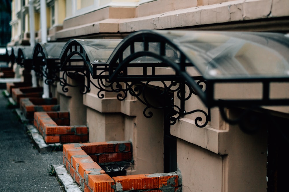 a row of windows on the side of a building