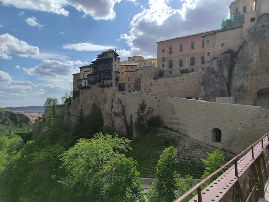 The old town’s houses along the edge of the gorge — Cuenca, Spain