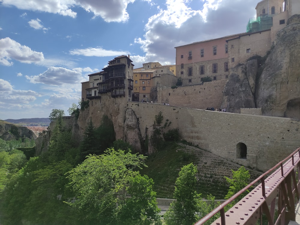 a view of a city from a bridge