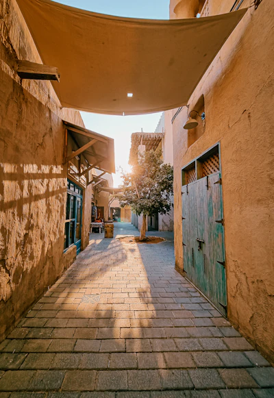 A narrow lane in Al Fahidi Historical Neighbourhood, Dubai