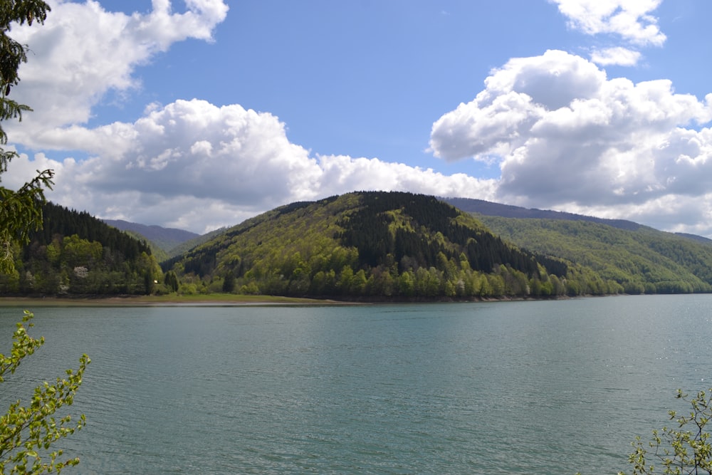 a large body of water surrounded by mountains