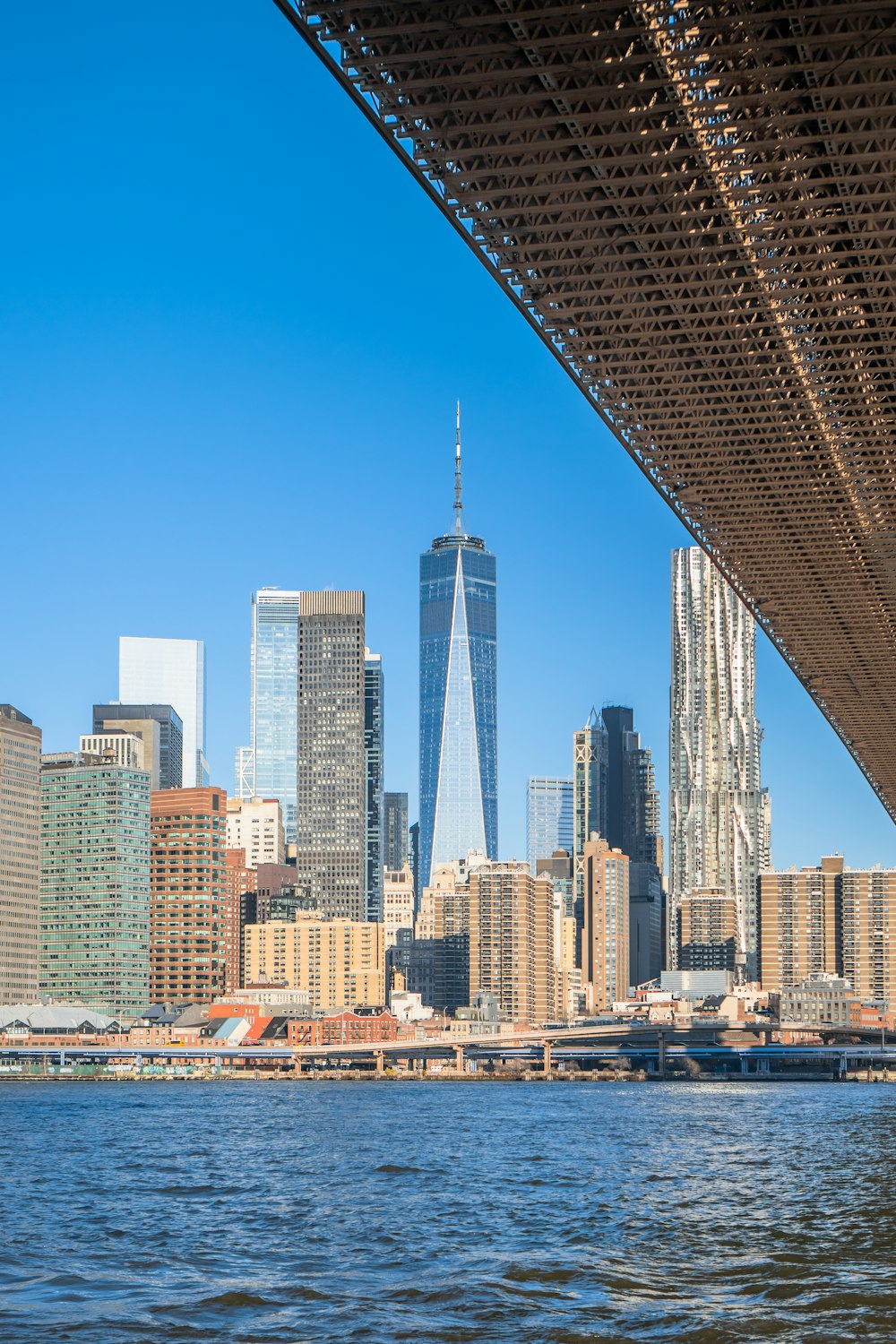 a view of a city from the water