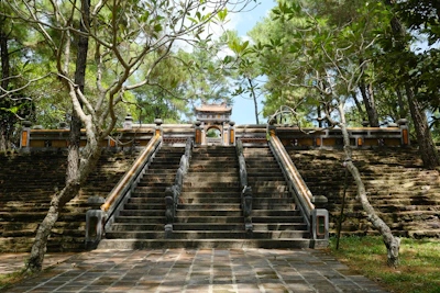 Historic stone pathway leading to the revered Adrauna Devi shrine.