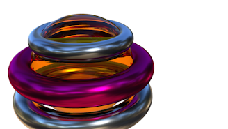 Beautiful rings made of stainless steel, reflecting vibrant colors.