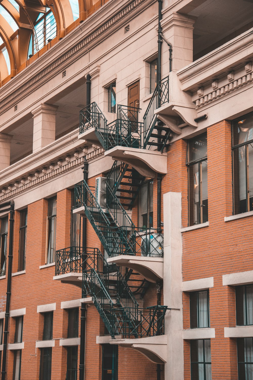 a building with a fire escape next to it