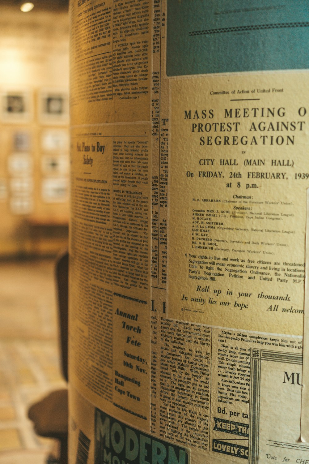 a close up of a newspaper on a table