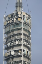 Close-up image of modern telecommunication equipment set up