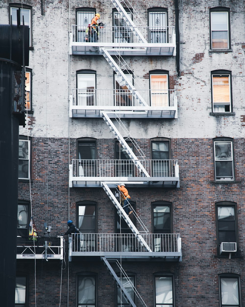 a fire escape on the side of a building