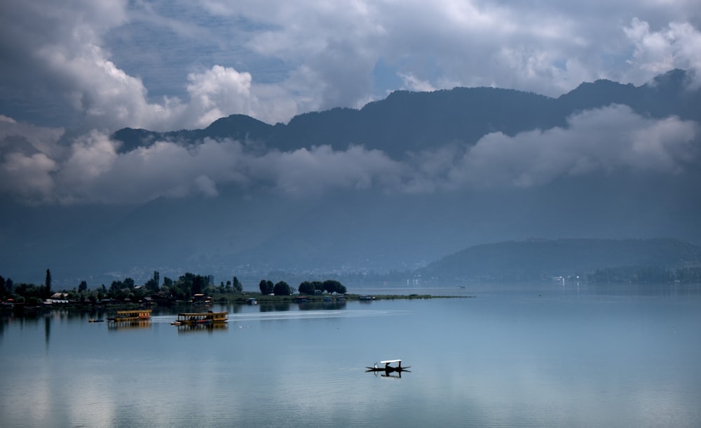 a person in a boat on a large body of water