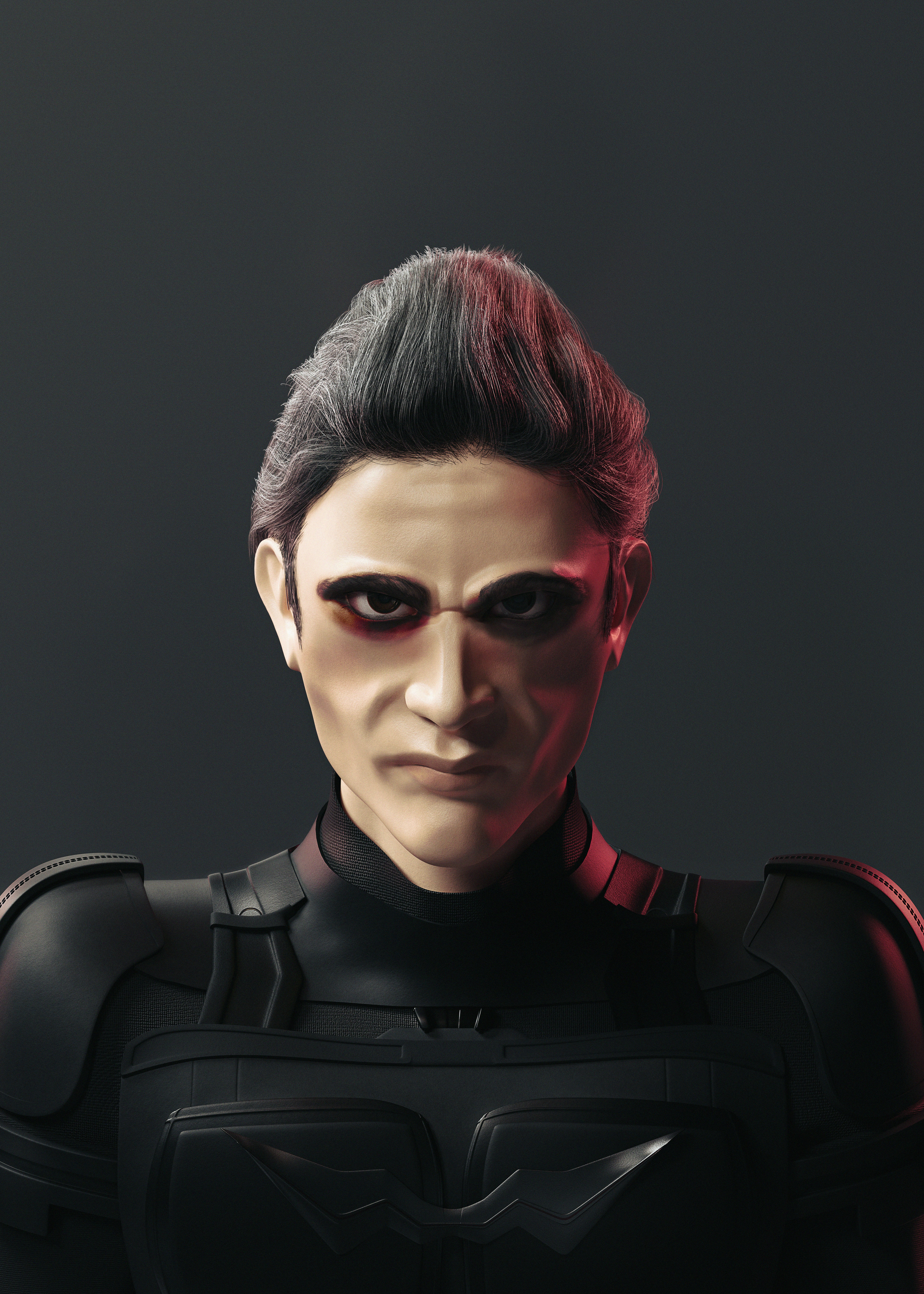 Un homme en costume noir aux cheveux roux photo Photo La personne