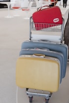 three suitcases stacked on top of each other