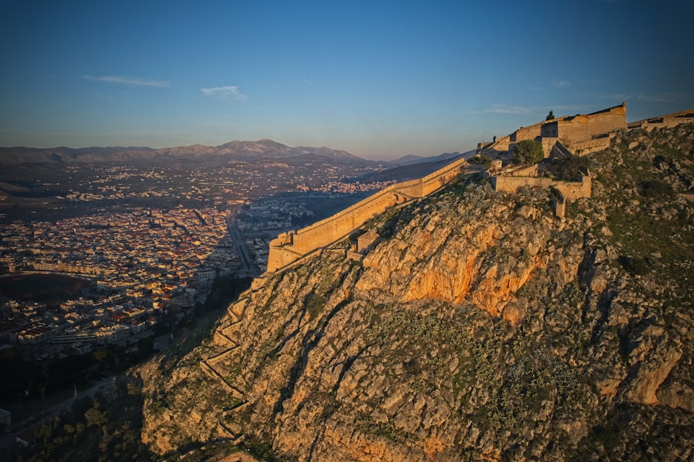 a view of a city from the top of a mountain