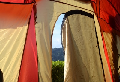 Spacious interior of a tent showing breathable mesh netting keeping insects out.