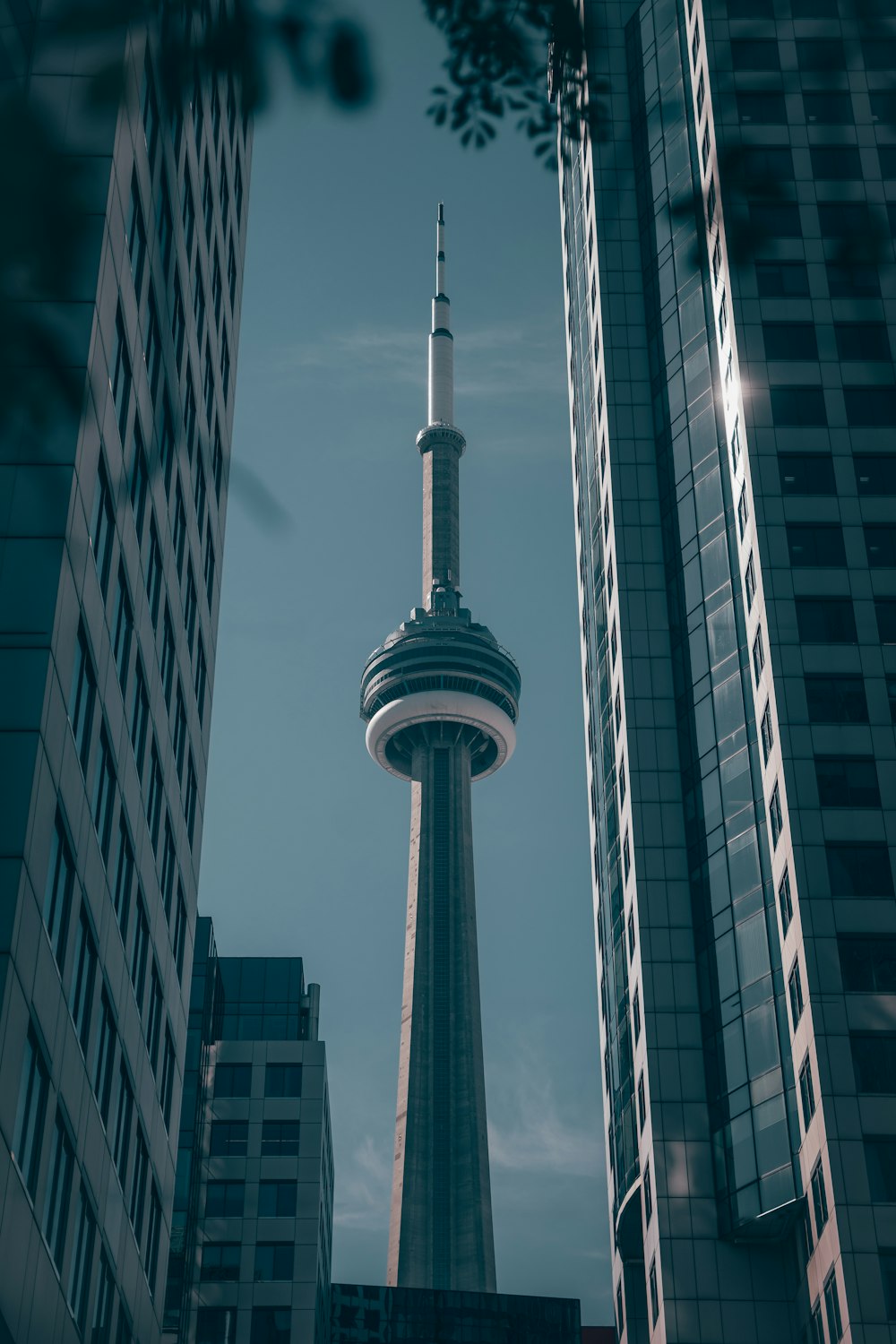 a view of a very tall building in a city