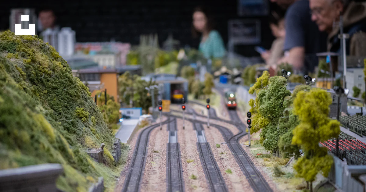 A model train set up on a model track photo – Free Scale models Image ...